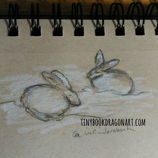 A few quick #pencil #sketch #bunnies (technically #hare ) but bunnies are more fun inspired by @infiniteroberta (for whom once upon a time I illustrated a card game, Sherwood Showdown.) #art #sketchbook #sketches #rabbit #snow #prismacolor #coloredpencil #strathmore #tonedpaper #illustration