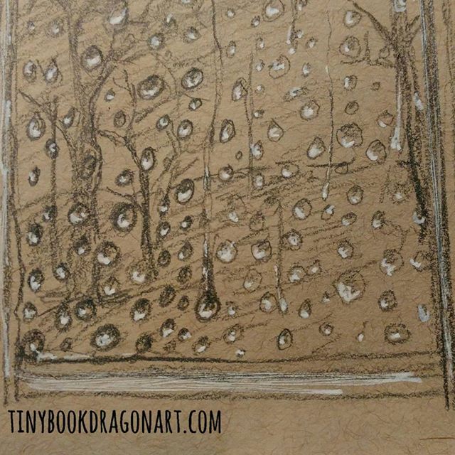 Back on the #drawingchallenge schedule. We'll see if I stick with it. #marchdrawingchallenge2017 with #thesketchcollective Day 1: #glass .It is pouring rain so sketched raindrops on the window..#sketchbook #sketch #drawingpractice #art #illustration #rain #raindrop