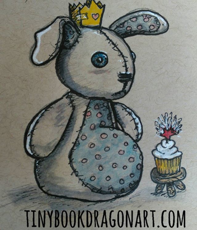 Super clutzy today (I blame daylight savings ?) so redrew an old character- my poor sad bunny. Much loved and has been on many adventures but no matter how hard he tries he always looks sad. I have no idea what is going on with his cupcake decoration-my hand slipped so I tried to turn my mistake into... Something? Did I mention clutzy?#Watercolor #prismacolor #ink #art #illustration #kidlitart #instart #illustrator #childrensillustration #stuffedanimals #bunny #cupcake