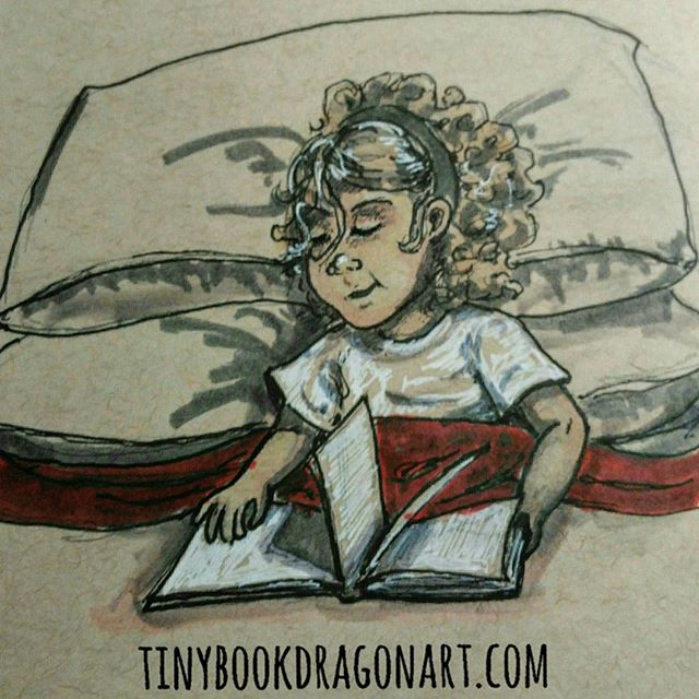 A Good Book..Inspired by @unschoolme (drew on Friday- been too busy to post.).#art #drawing #illustration #illustrationart #sketchbook #sketch #book #read #reading #goodbook #kidlitart