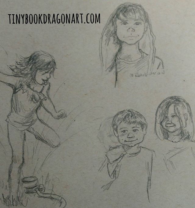 Some quick sketches today. Spent yesterday working on private commission. Working on again today. Inspired by @espressoandtequila and @rachelvictoriaw ..#drawing #sketchbook #sketch #kids #art #illustration #illustrationart #homeschool #unschooling